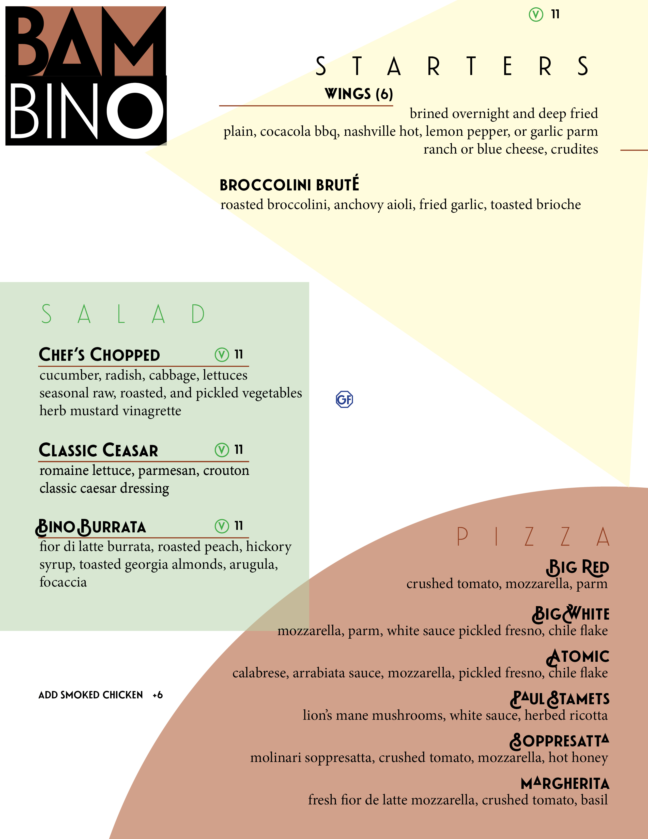 Bambino menu