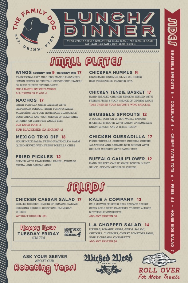 Family Dog menu